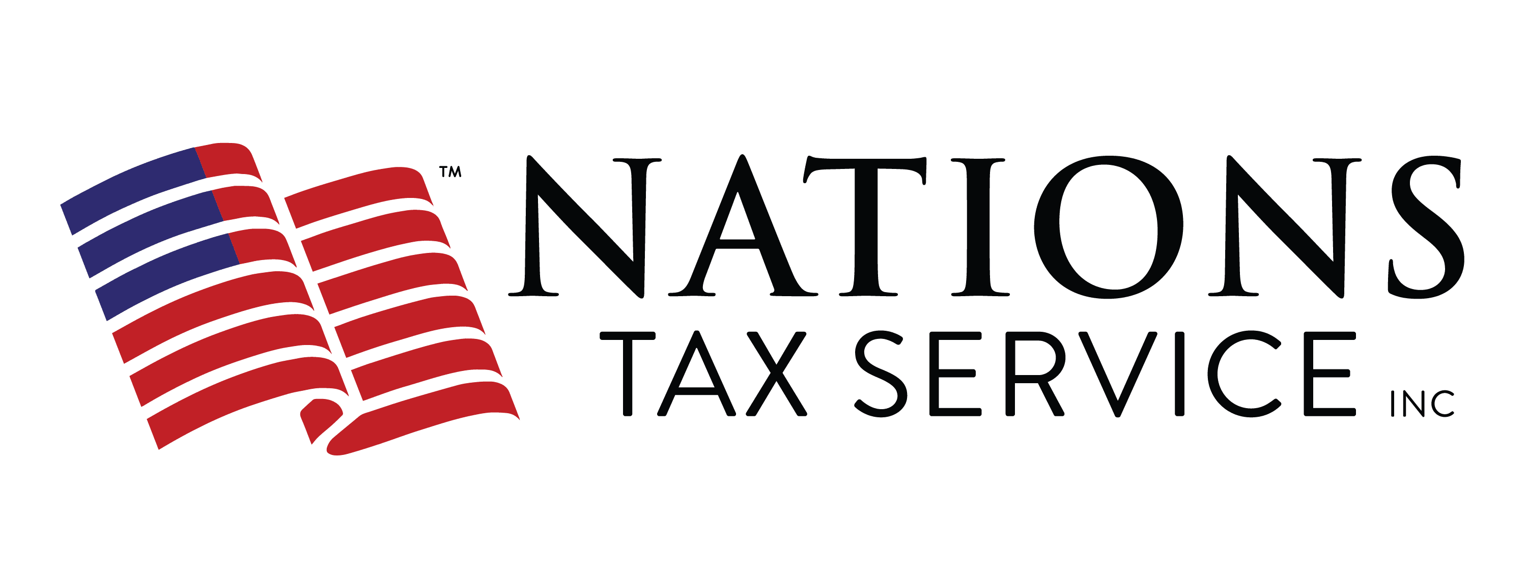 Logo for National Tax Service with red triangular design.